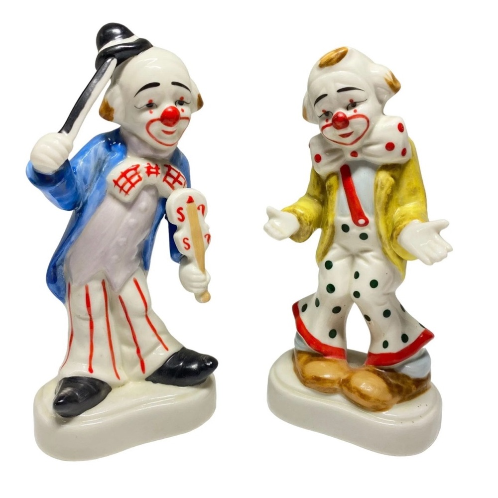 Vintage Homco 70's “A Day At The Circus”Ceramic HOMCO Hand Painted Clown Figures